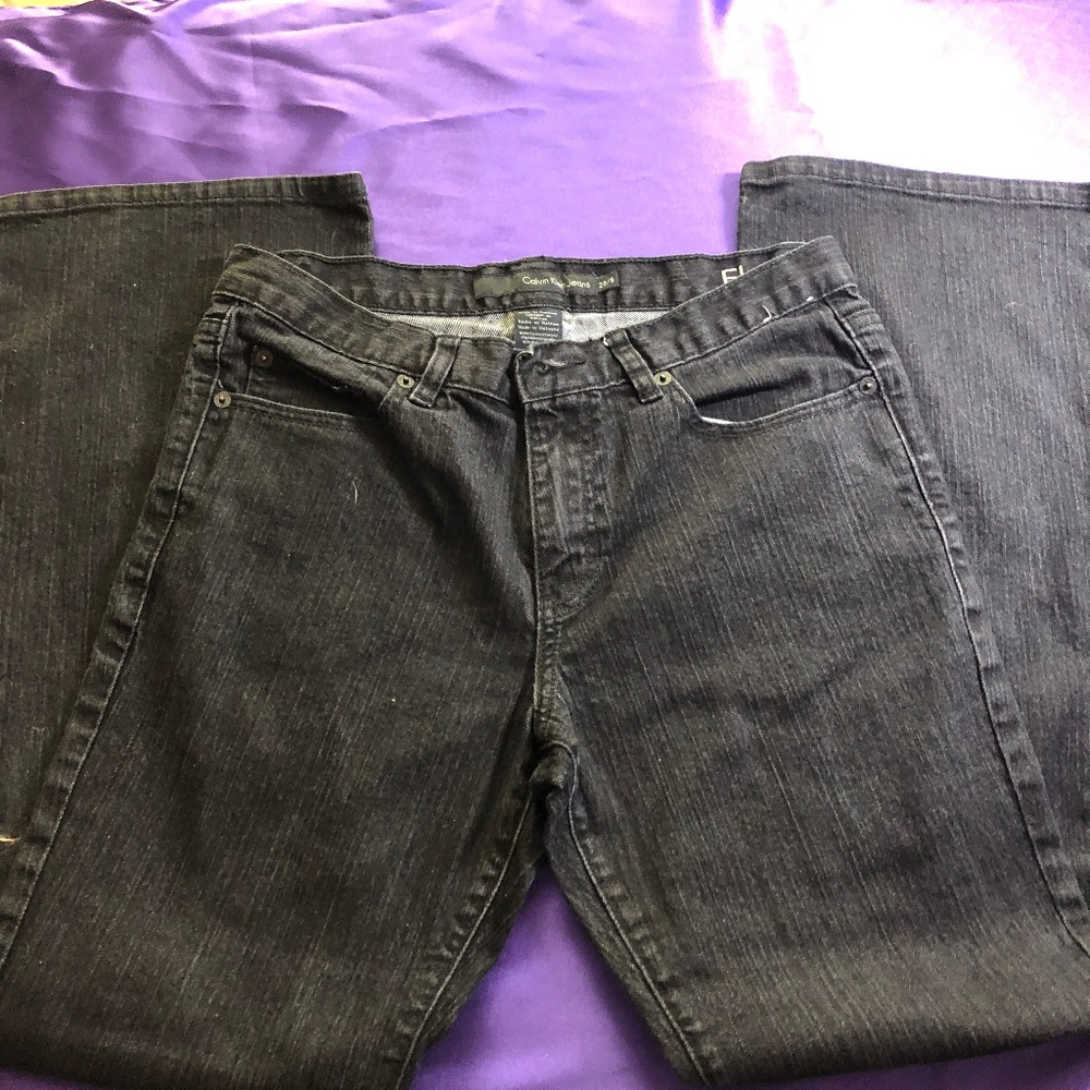 NWOT 📌 Calvin Klein Black Mid Rise Flare Bootcut - 5 Pockets Jeans  Size 28/6